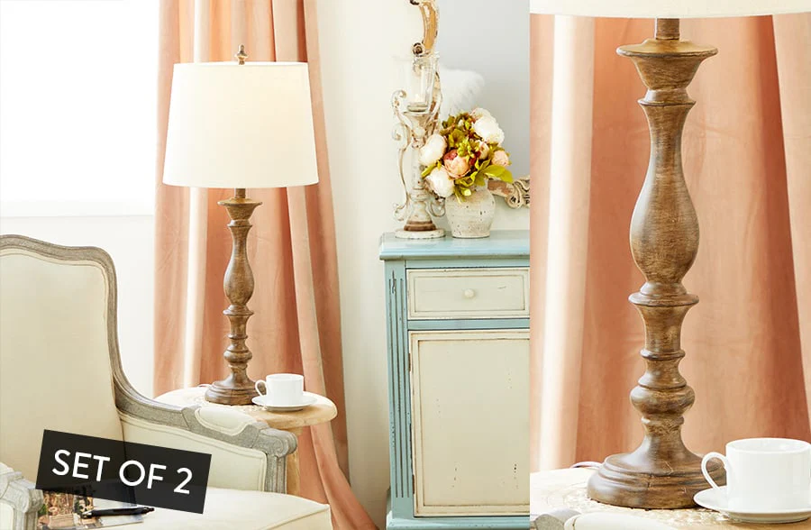 Classic Farmhouse Table Lamps, Set of 2