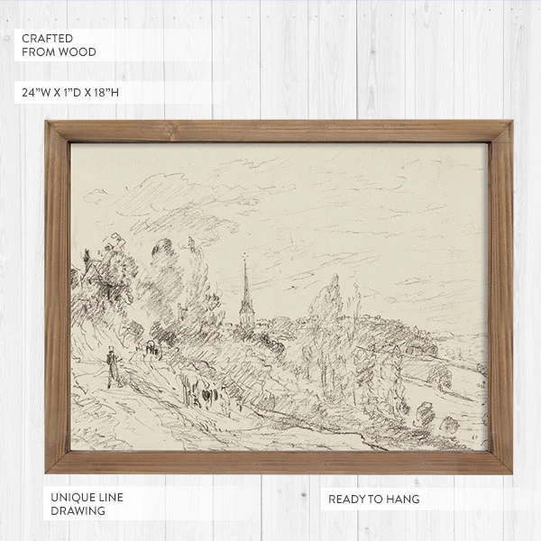 Vintage-Inspired Line Art Painting