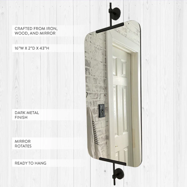 Rotating Wall Mirror | Refined Farmhouse