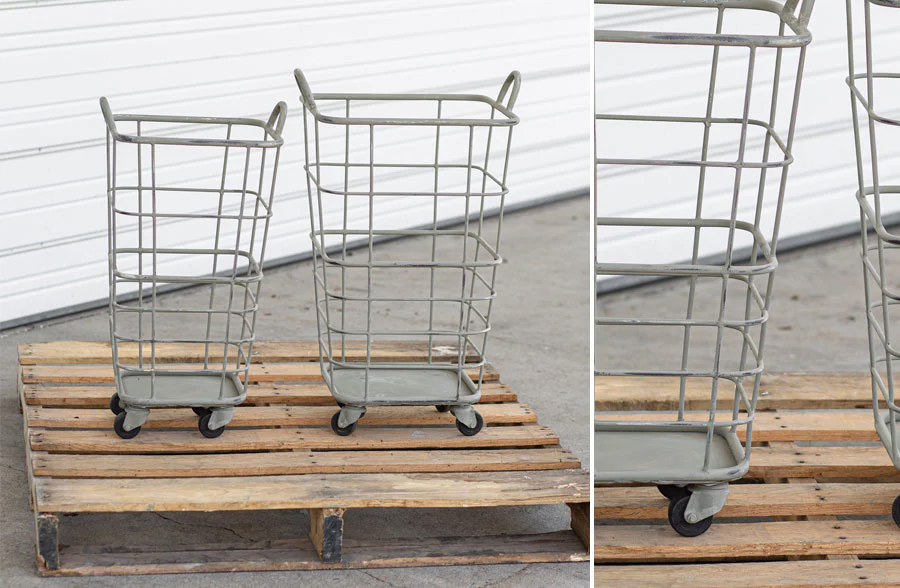 Heavy Duty Rolling Storage Baskets, Set of 2