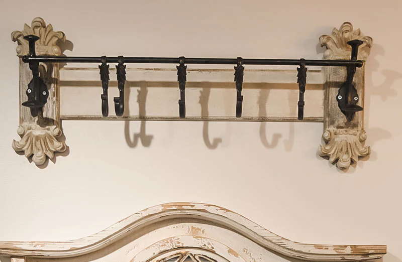 Carved Wood Coat Rack