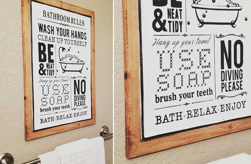 Enamelware Inspired Typography Sign, Pick your Style