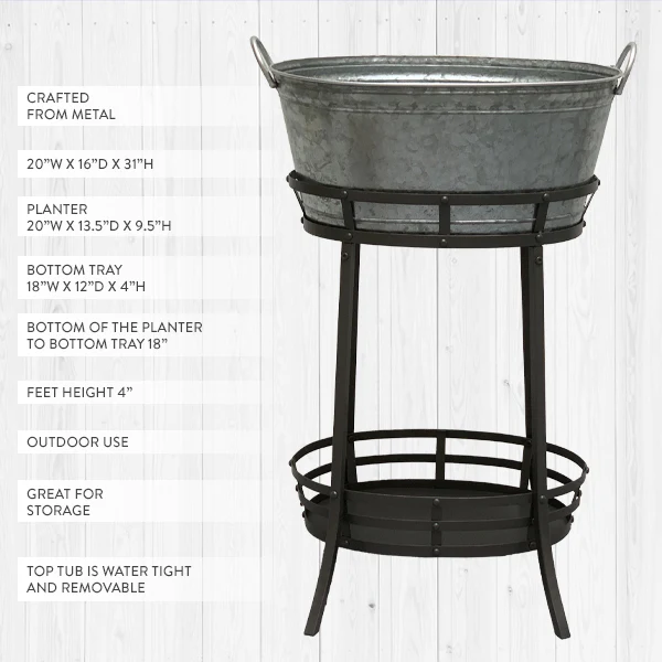 Multi-Purpose Metal Beverage Tub