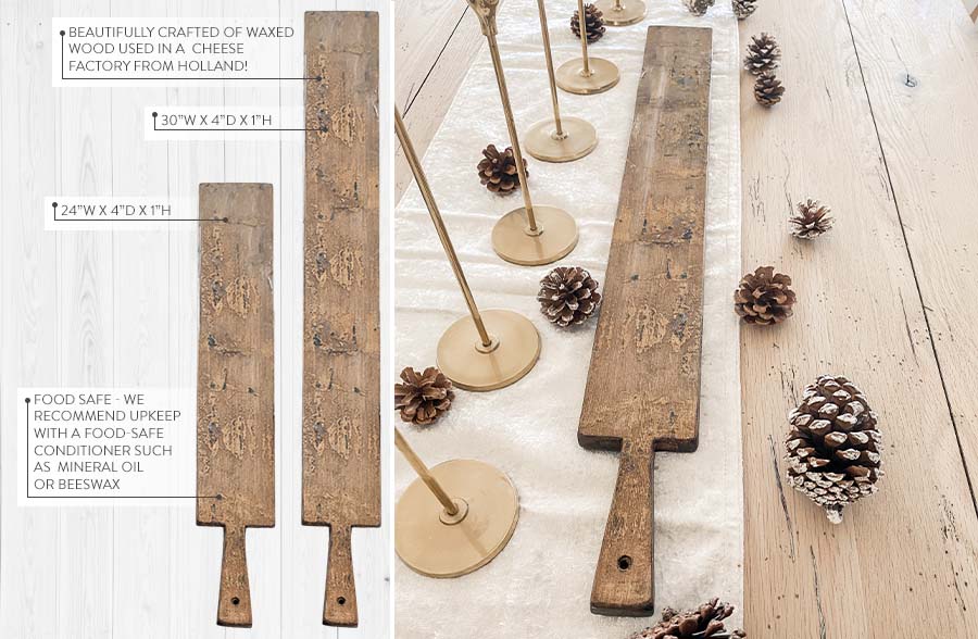 FOUND LONG Wooden Bread Board, Pick Your Size