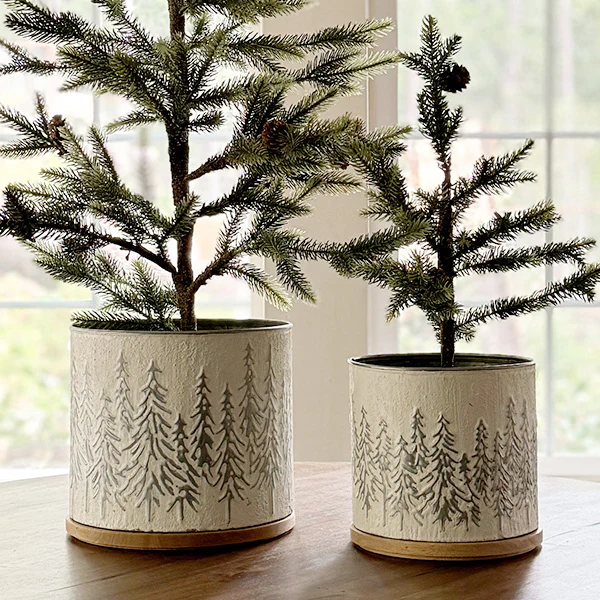 Snowy Scene Canisters with Lids, Set of 2