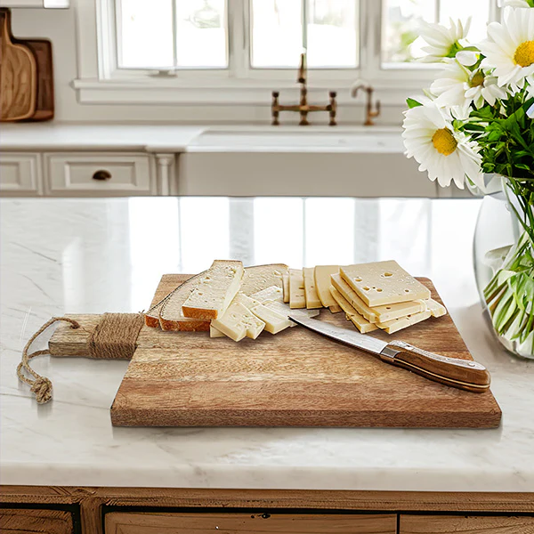 Large Wood Cutting Board with Hanging Loop