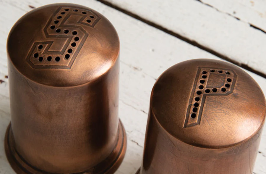 Copper Finish Salt and Pepper Shakers