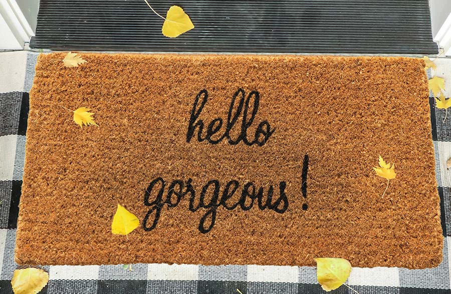 Hello Gorgeous Natural Coir Doormat