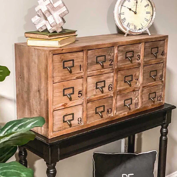 Vintage Inspired Wooden Apothecary Chest