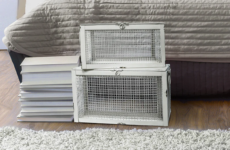 Metal Wire Storage Baskets  Set of 2