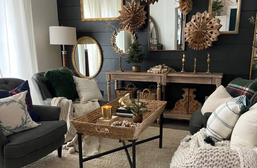 Woven Hyacinth Tray Top Coffee Table