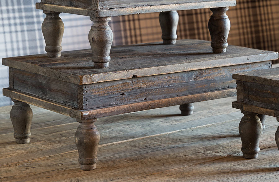 Table Top Wooden Riser Pedestals, Set of 3