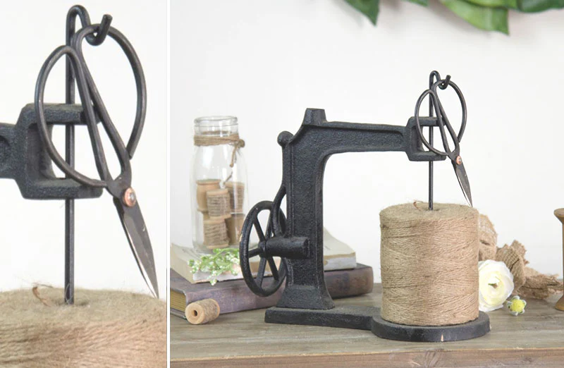 Cast Iron Twine Holder With Scissors