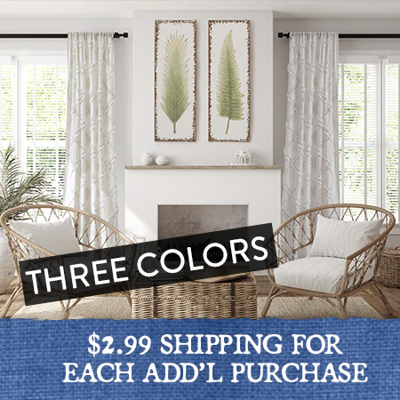 Frill Design Curtain Panel Set, Pick Your Color