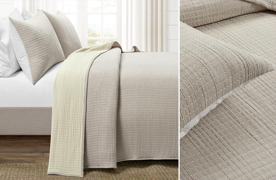 Yarn-Dyed Cotton 3 Piece Bedding, Pick Your Color