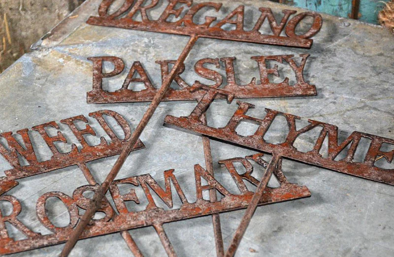 Metal Herb Garden Signs Set of 6
