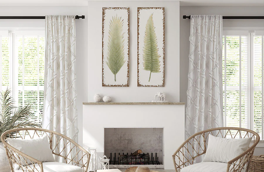 Frill Design Curtain Panel Set, Pick Your Color