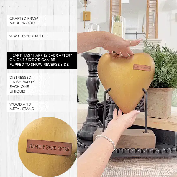 Welded Antique Finish Heart Decoration