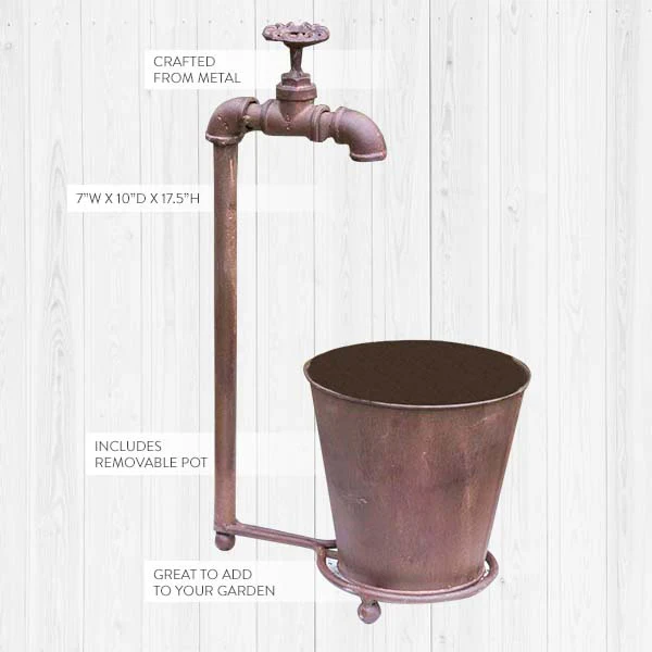 Decorative Water Spout and Pail Planter
