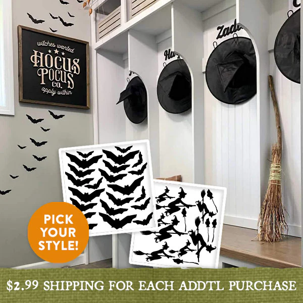 Spooky Peel and Stick Decorative Decals, Pick Your Style