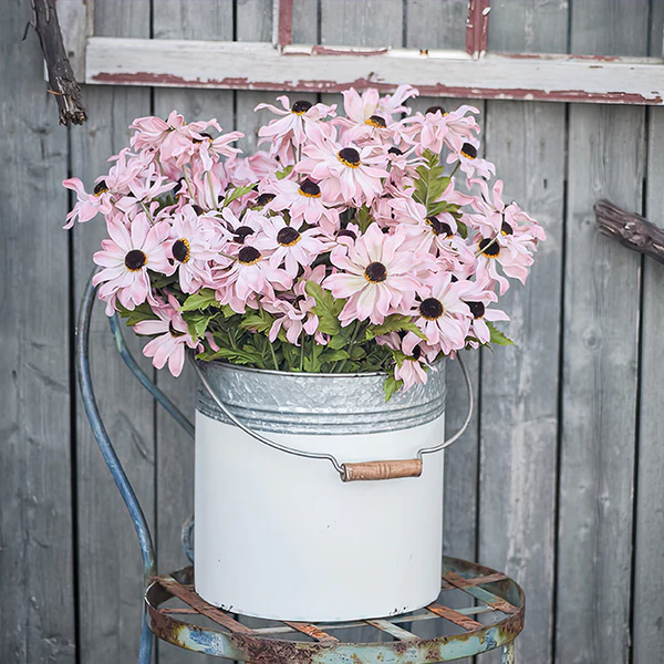 Lifelike Pink Black-Eyed-Susans, Set of 12 Stems