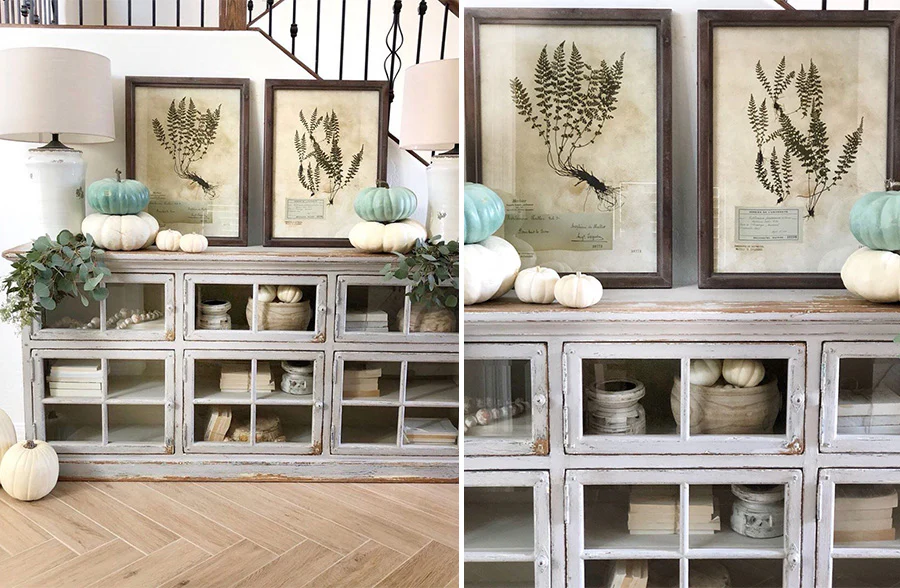 *HUGE* Wooden Framed Botanical Art  Set of 2