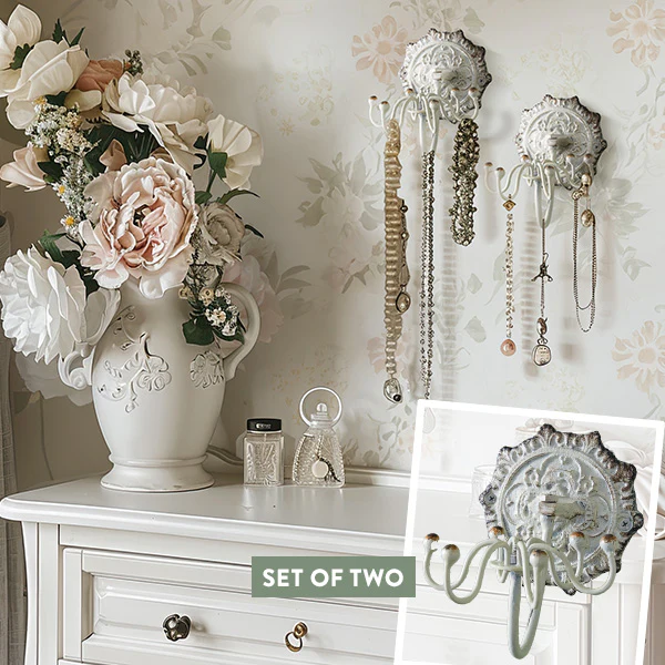 French Country Inspired Spinning Wall Hook, Set of 2