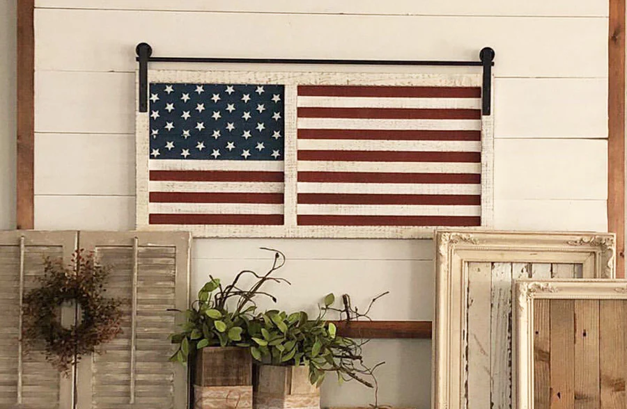 Hanging Barn Door Inspired American Flag