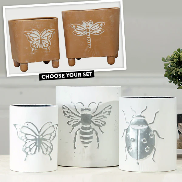 Antique Finish Insect Planters, Pick Your Style