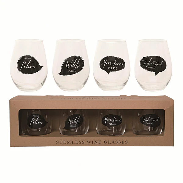 Eerie Stemless Wine Glasses, Set of 4