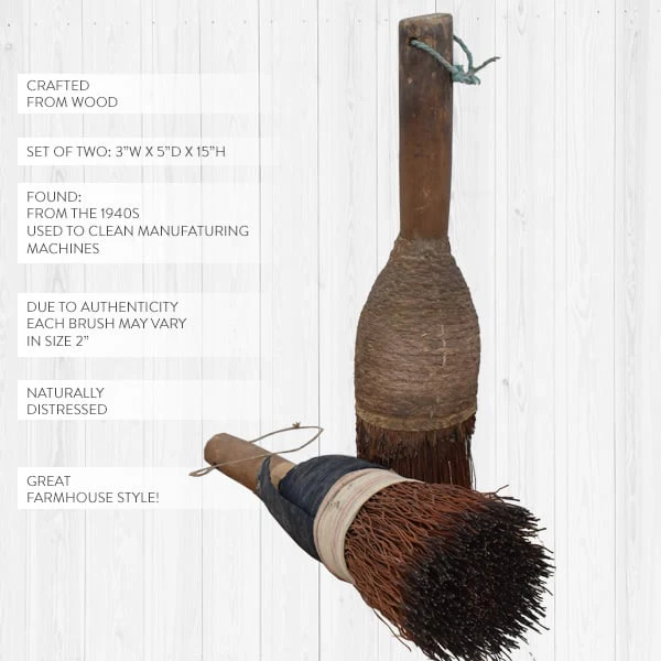 FOUND Vintage Sewing Machine Brushes, Set of 2