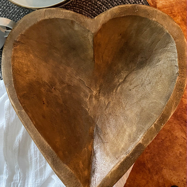 Hand Carved Heart Shaped Bowl