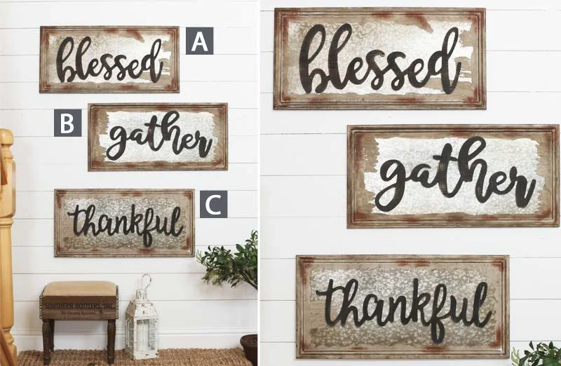 Antiqued Metal Heartwarming Signs