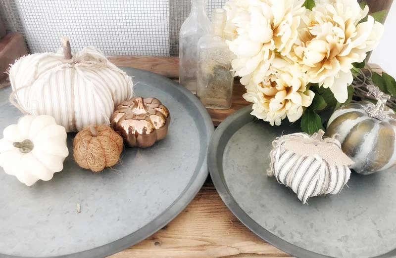 Rustic Circle Tin Trays Set of 2