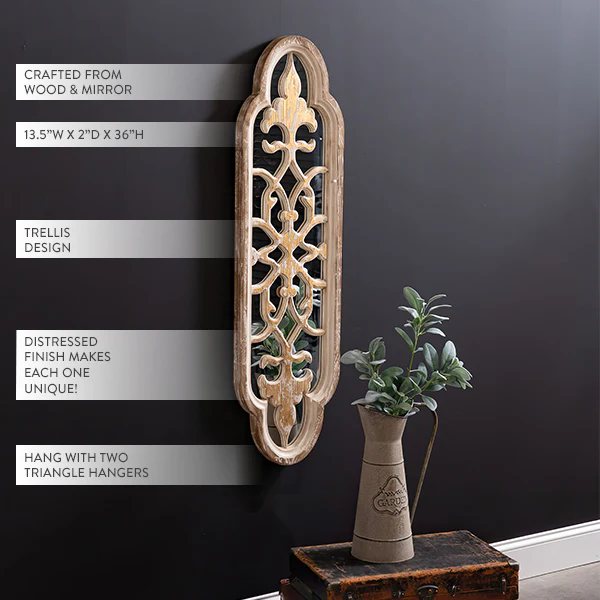 Fleur De Lis Distressed Accent Mirror