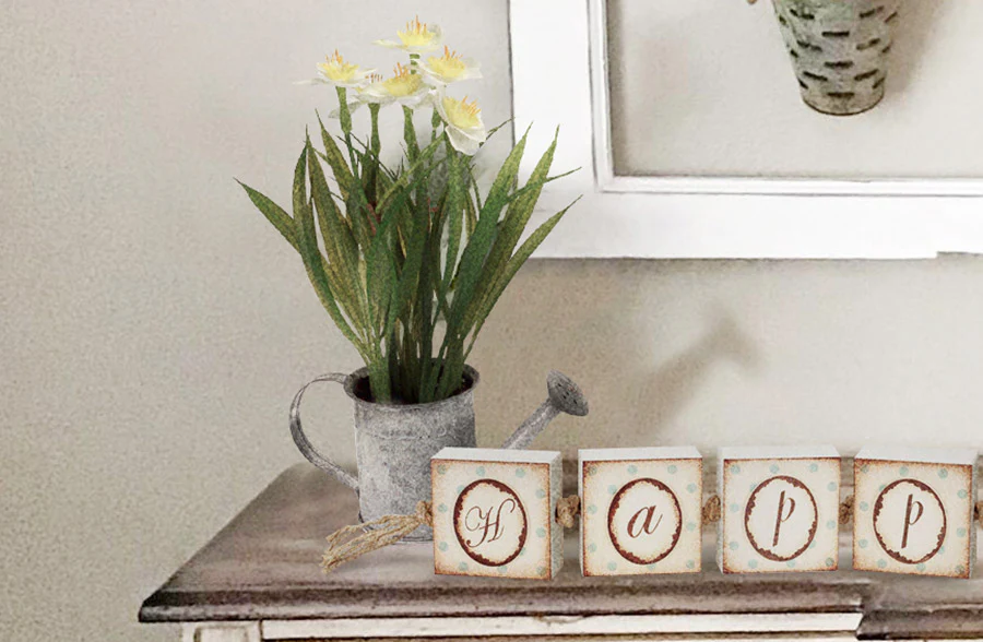 Daffodil With Watering Can Vase, Set of 2