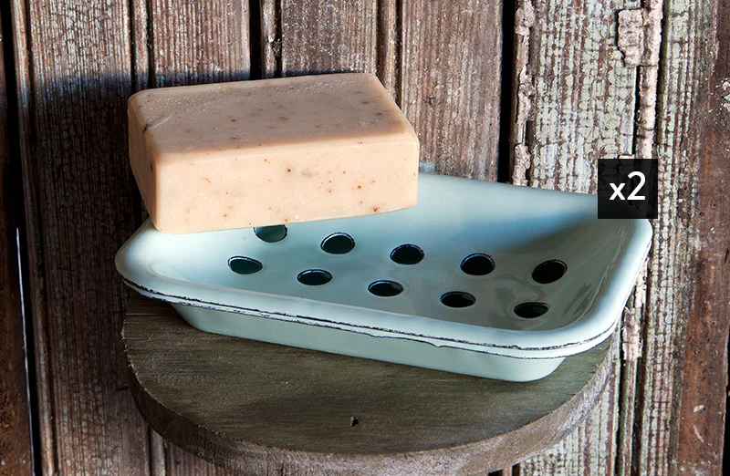 Enamelware Soap Dish Set of 2