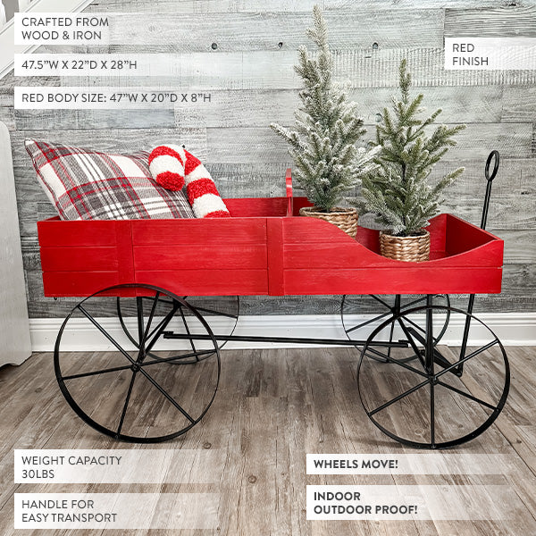 Vintage Inspired Rolling Christmas Cart