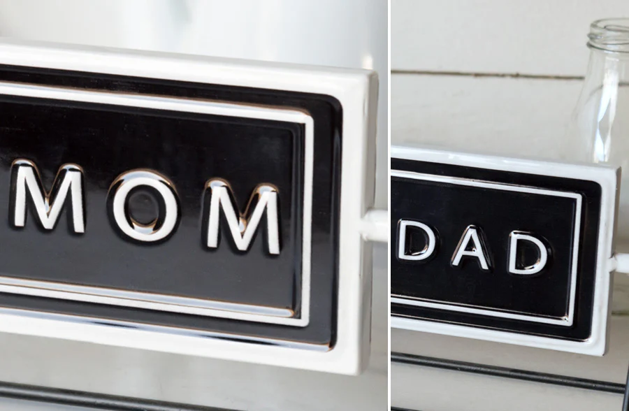 Embossed Enamel Rotating Ask Mom, Ask Dad Sign