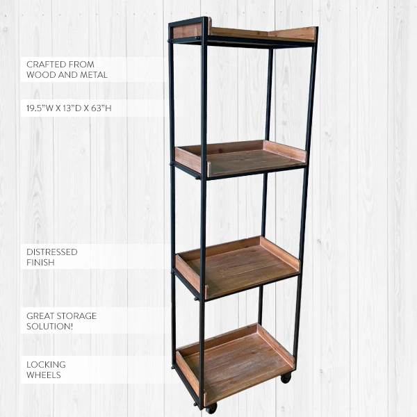 63 Inch Tall Rolling Storage Shelves