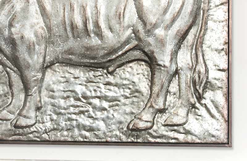 Metal Embossed Cow Frame