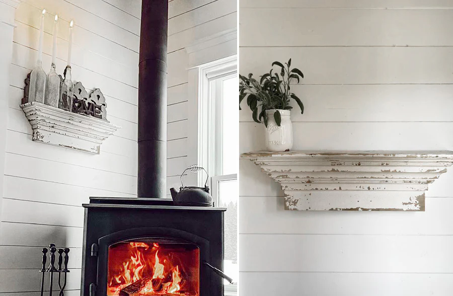 French Country Floating Mantel Shelf