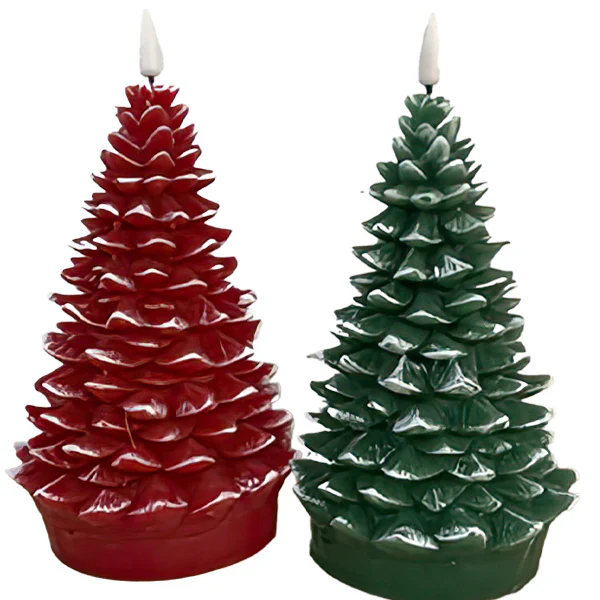 Pinecone Tree LED Candles, Set of 2