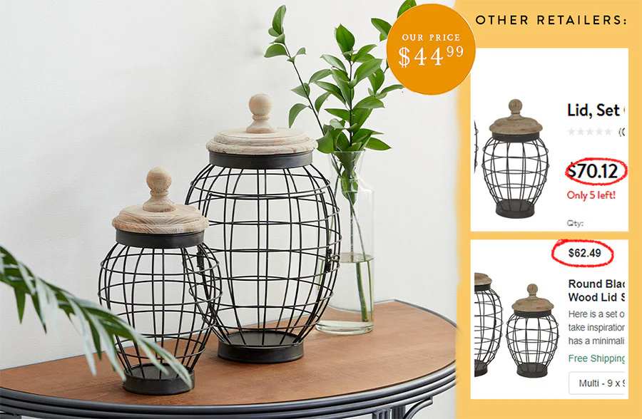 Caged Display Baskets With Lids, Set of 2