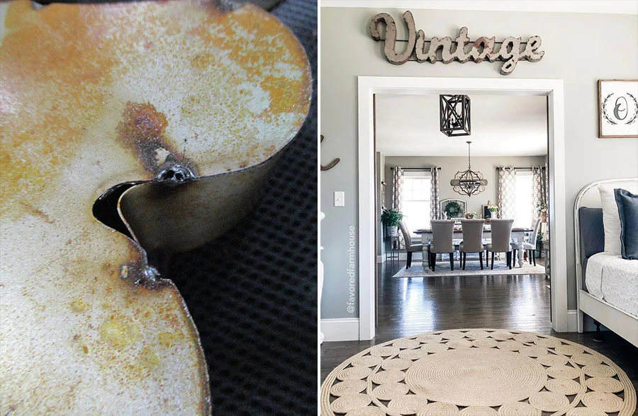 HUGE Distressed Metal 3-D Vintage sign