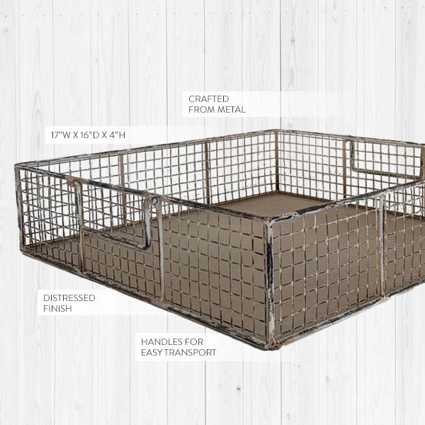 Vintage-Inspired Distressed Metal Basket