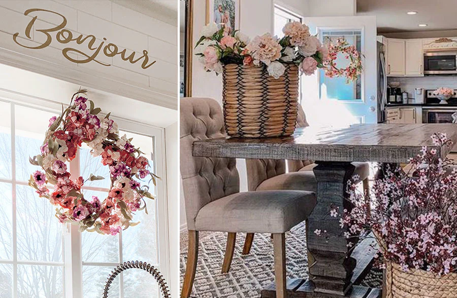 Premium Faux Wildflower Leaf Wreath