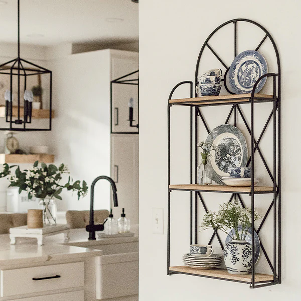 42 Inch Three Tier Arched Display Shelf