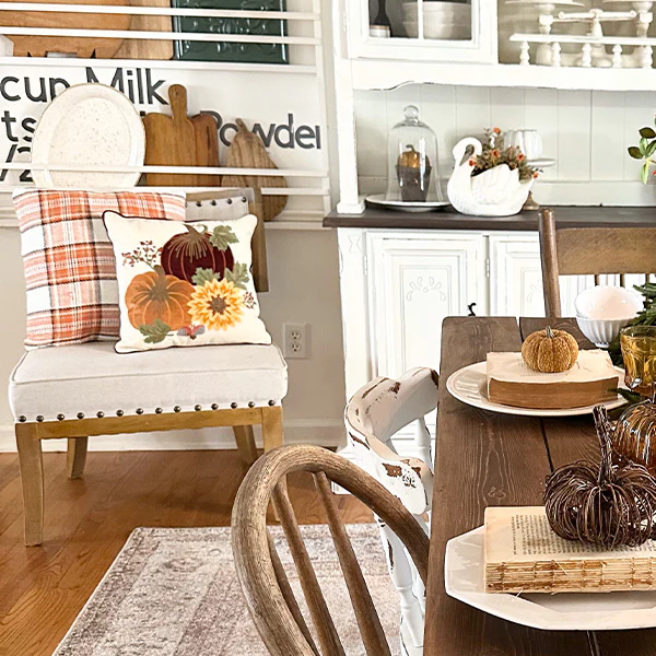 Pumpkins Sunflower Pillow | Autumn Glow