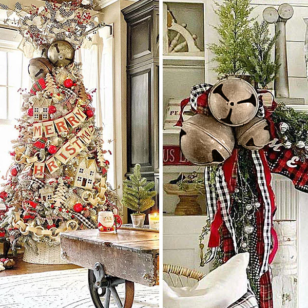 Oversized Rusted Finish Christmas Bells, Set of 3